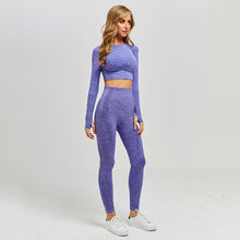 Load image into Gallery viewer, Fitness Leggings + Cropped Shirts Sport Suit Women