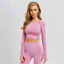 Load image into Gallery viewer, Fitness Leggings + Cropped Shirts Sport Suit Women