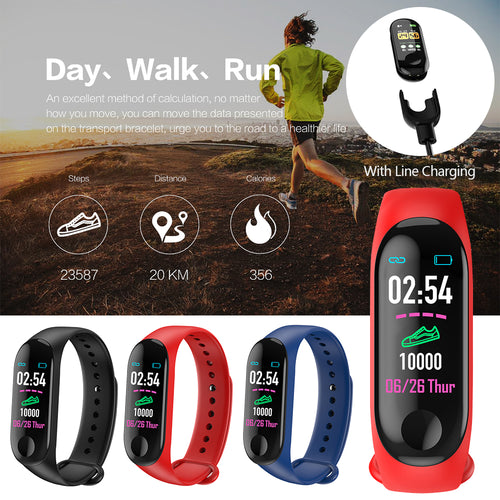 Running Pedometer M3 Plus Blood Pressure Monitor Heart Rate Fitness