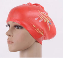 Load image into Gallery viewer, Women Swimming caps Silicone Super Large Long Hair Girls