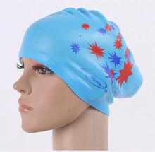 Load image into Gallery viewer, Women Swimming caps Silicone Super Large Long Hair Girls