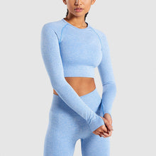 Load image into Gallery viewer, Fitness Leggings + Cropped Shirts Sport Suit Women