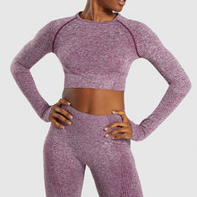Load image into Gallery viewer, Fitness Leggings + Cropped Shirts Sport Suit Women