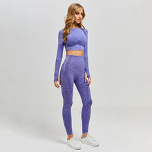 Load image into Gallery viewer, Fitness Leggings + Cropped Shirts Sport Suit Women